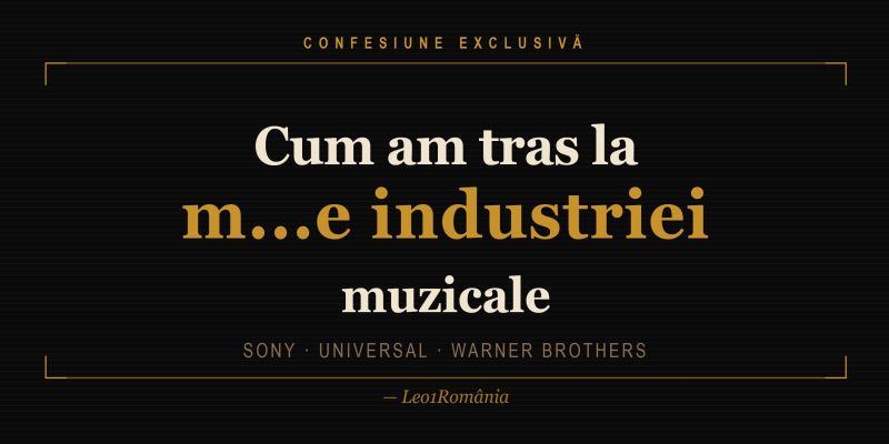 Leo1Romania Cum am tras la m...e industriei muzicale – Sony, Universal, WB Leo1Romania Cum am tras la m...e industriei muzicale – Sony, Universal, WB